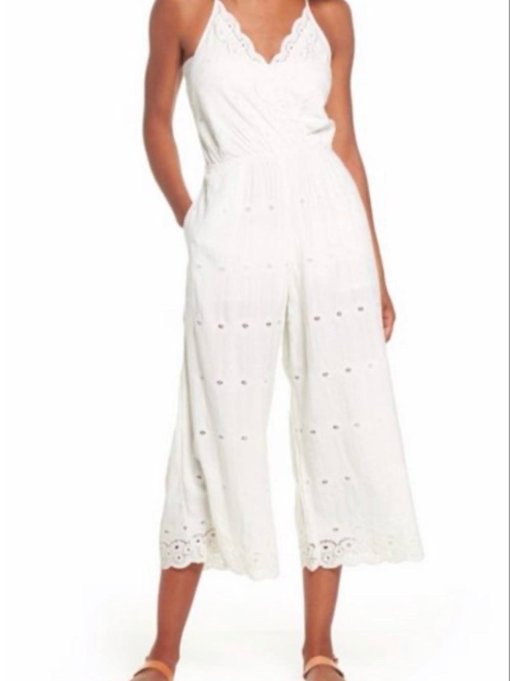 l*space White Eyelet Culotte Jumpsuit